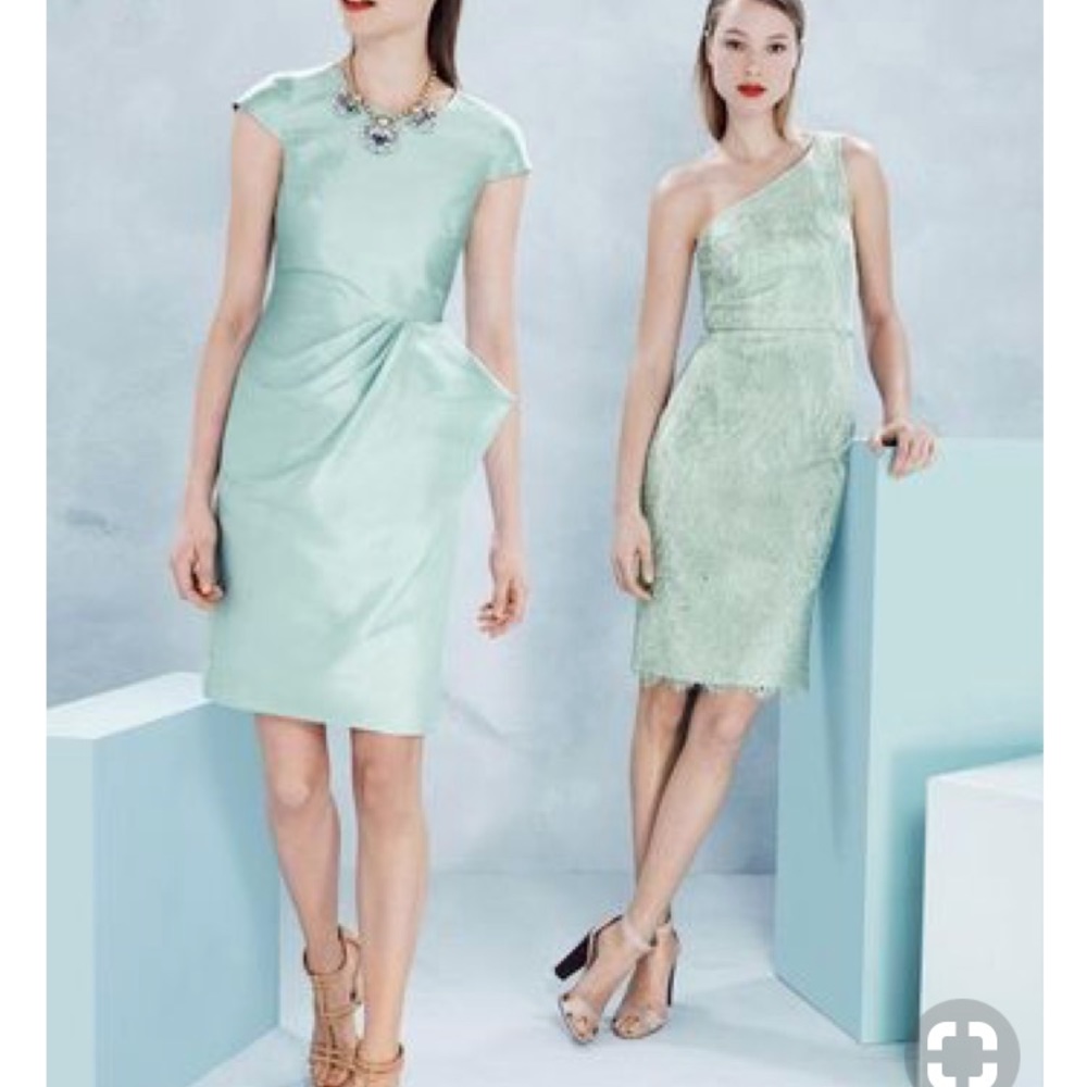 JCrew Metallic Lace One-shoulder dress.